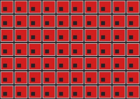 Red and Dark Grey Constructivist Square Grid Loop Stock Illustration