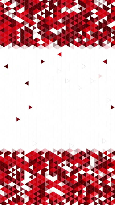 Red and dark red geometric triangle borders on white Vertical video. Video stock 333133992