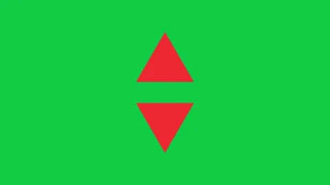 Red up and down triangles moving apart on green screen Stock Footage 348305513