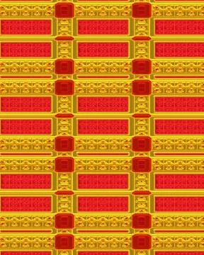 Red and gold background in a unique pattern. Stock Illustration