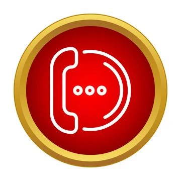 Red and gold call or chat service button icon 库存插图