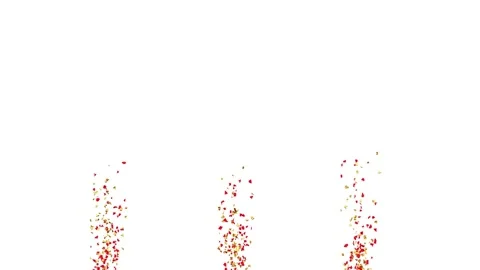 Red and gold confetti rain launched from a cannon slowly falling - separate.. Video stock 233990806