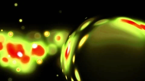 Red and gold distorted bokeh circles in motion Stock Footage 326052363