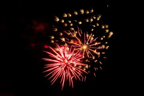 Red and Gold Firework Stock Photos