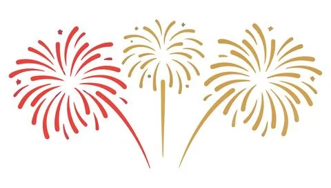 Red and Gold Fireworks Illustration Stock Illustration