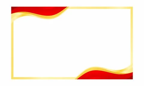 Red And Gold Frame Background For Elegant Event Invitation Template Stock Illustration