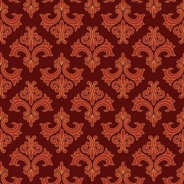 Red and Gold Gothic Pattern Stock Illustration