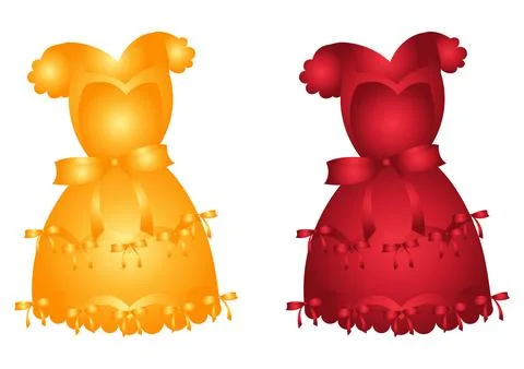 Red and gold gradient colored dress illustration Illustrazione stock