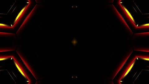 Red and Gold Hypnotic Spirals Kaleidoscope Background VJ Loop in 4K Video stock 328972317
