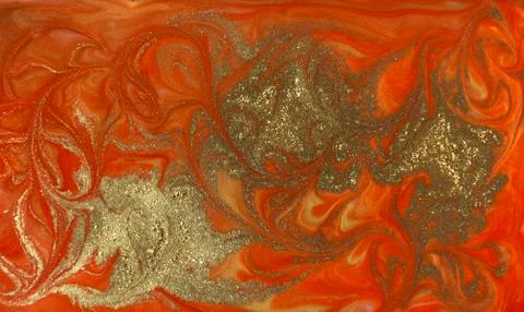 Red and gold marbling pattern. Golden marble liquid texture. 스톡 일러스트