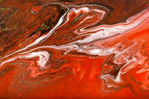 Red and gold marbling pattern. Golden marble liquid texture. Stock Illustration