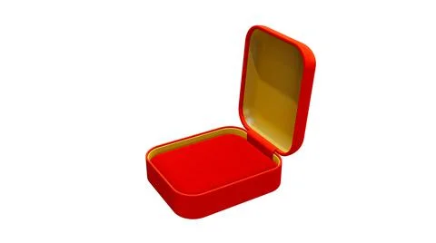 Red and gold opened empty bijouterie giftbox on white 스톡 일러스트