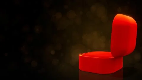 Red and gold opened empty bijouterie surprise gift box with empty space Stock Illustration