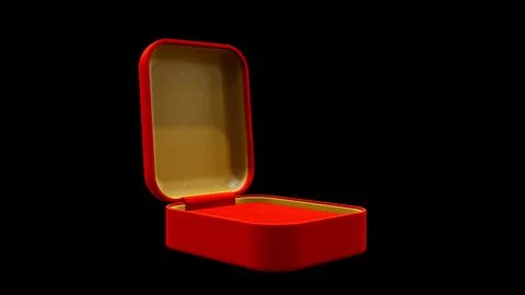 Red and gold opened empty jewelry giftbox on black 스톡 일러스트