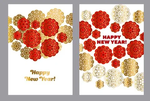Red and gold pattern in china style. Vector illustration for card, invitation Illustrazione stock