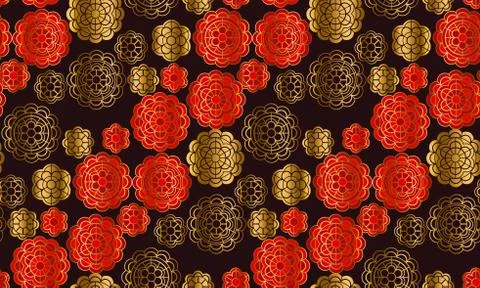 Red and gold pattern in china style. Vector illustration for card, invitation Illustrazione stock