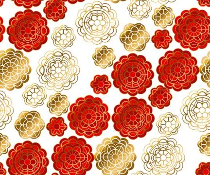 Red and gold pattern in china style. Vector illustration for card, invitation Stockillustratie