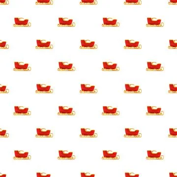 Red and gold sleighs creating christmas seamless pattern Stock Illustration