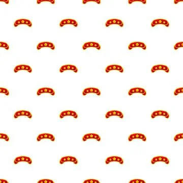 Red and gold tiara pattern on white background Illustrazione stock