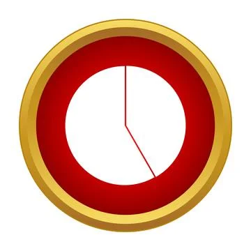 Red and gold timer button showing remaining time Stock Illustration