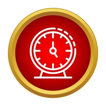 Red and gold timer clock countdown icon Stockillustratie