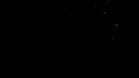 Red and golden fireworks explode against dark night sky Stock Footage 329673903