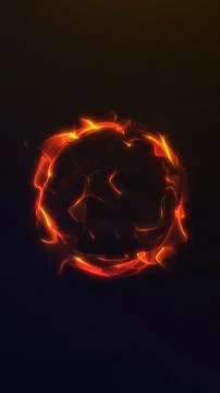 Red and golden glowing gradient orb with flowing neon filaments forming war.. Stock Illustration