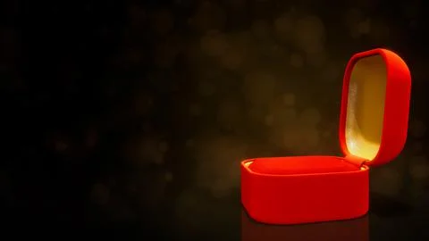 Red and golden opened empty jewellery gift with empty space on colorful vivid Stock Illustration