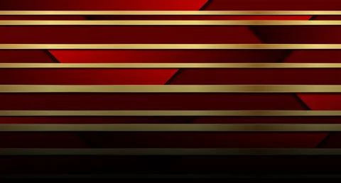 Red and golden tech geometric abstract background Stock Illustration