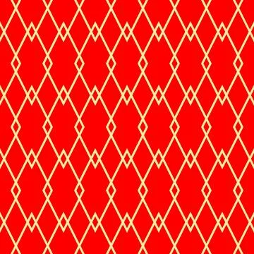 Red and golden tile vector pattern Stock Illustration