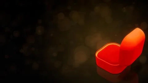 Red and goldish opened empty jewelry present with empty space on festival 스톡 일러스트