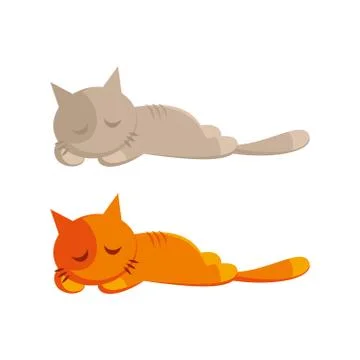 Red and gray cat vector Stock Illustration