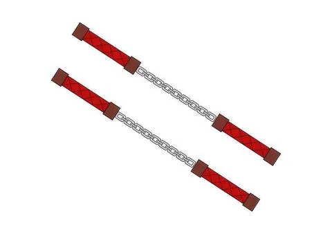 Red and gray chain linked barriers in a simple setting Stock Illustration