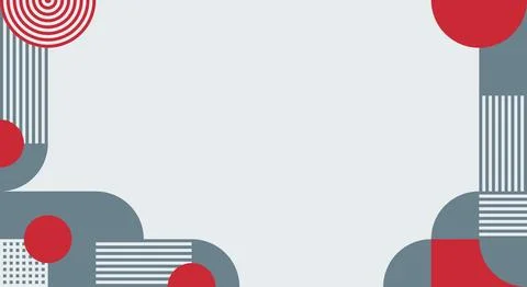 Red and Gray Corner Geometric Frame Stock Illustration