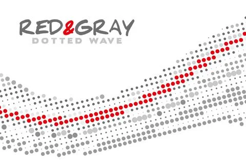 Red and gray dotted wave. Vector graphics Stock Illustration