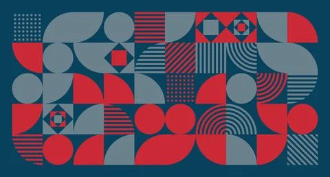 Red and Gray Geometric Abstract Pattern イラスト素材