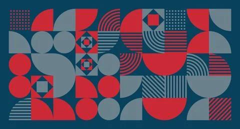 Red and Gray Geometric Abstract Pattern Stock Illustration