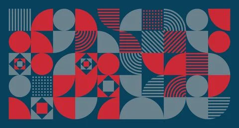 Red and Gray Geometric Abstract Pattern Stock Illustration