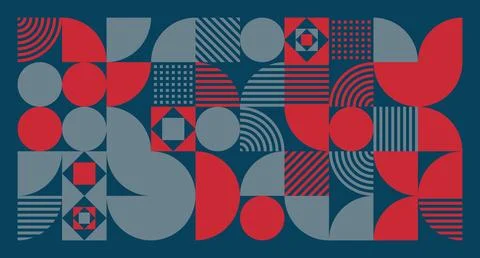 Red and Gray Geometric Abstract Pattern Stock Illustration