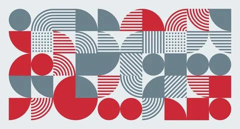 Red and Gray Geometric Abstract Pattern Stock Illustration