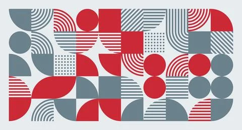 Red and Gray Geometric Abstract Pattern Stock Illustration