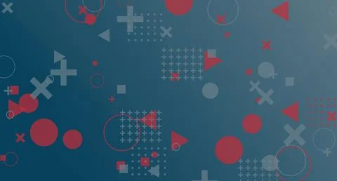 Red and Gray Geometric Scatter Pattern Stock Illustration