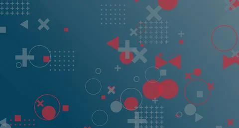 Red and Gray Geometric Scatter Pattern Stock Illustration