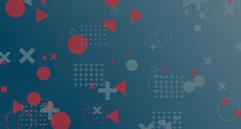 Red and Gray Geometric Scatter Pattern Stock Illustration