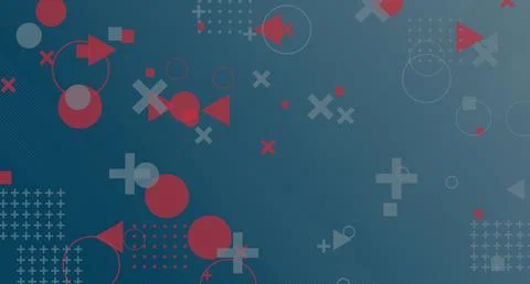 Red and Gray Geometric Scatter Pattern Stock Illustration