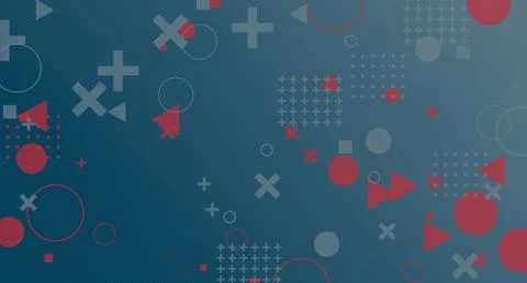 Red and Gray Geometric Scatter Pattern Stock Illustration