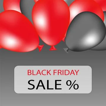 Red and gray gradient blurred balloons on gray gradient background on the top Illustrazione stock