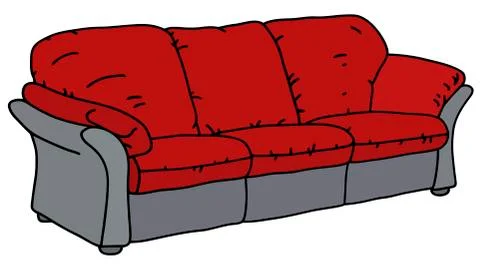 Red and gray sofa Stock Illustration