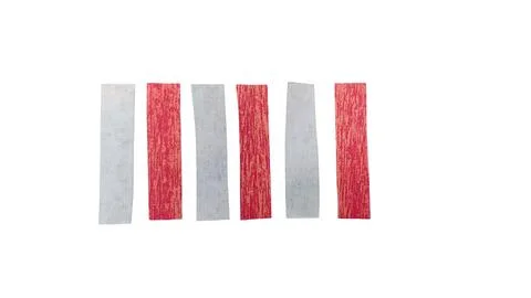 Red and gray vertical fabric texture stripes on plain background Stock Illustration