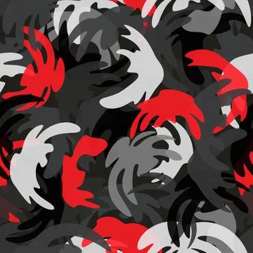 Red and grayscale urban vector seamless pattern. Abstract and geometric clothing 스톡 일러스트